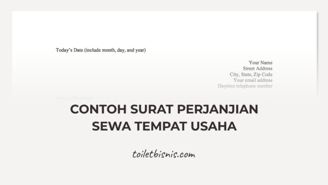 Contoh Surat Perjanjian Sewa Tempat Usaha Ruko Toko Kios Free Download